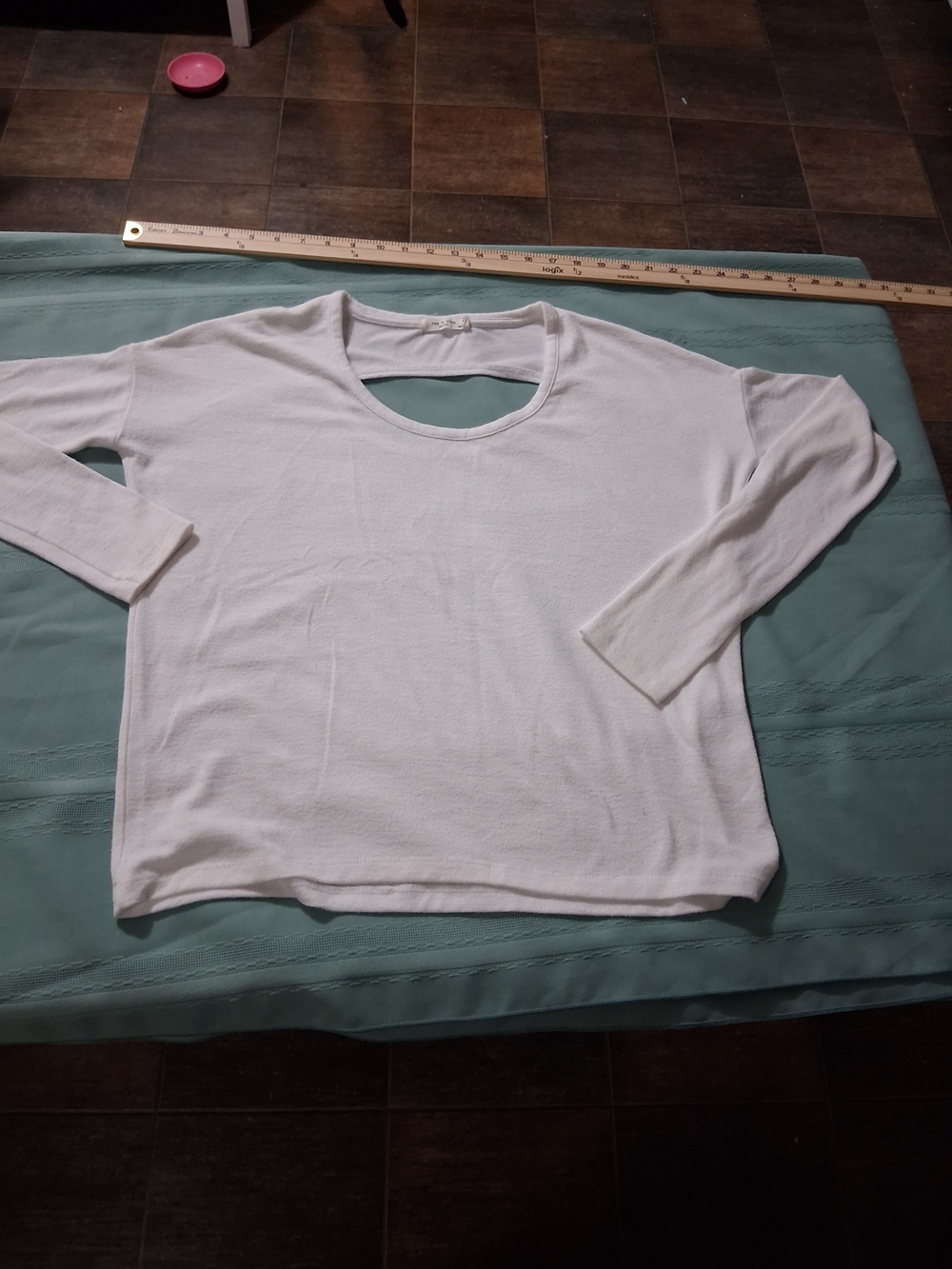 rag & bone White Scoop Neck Long Sleeve Top